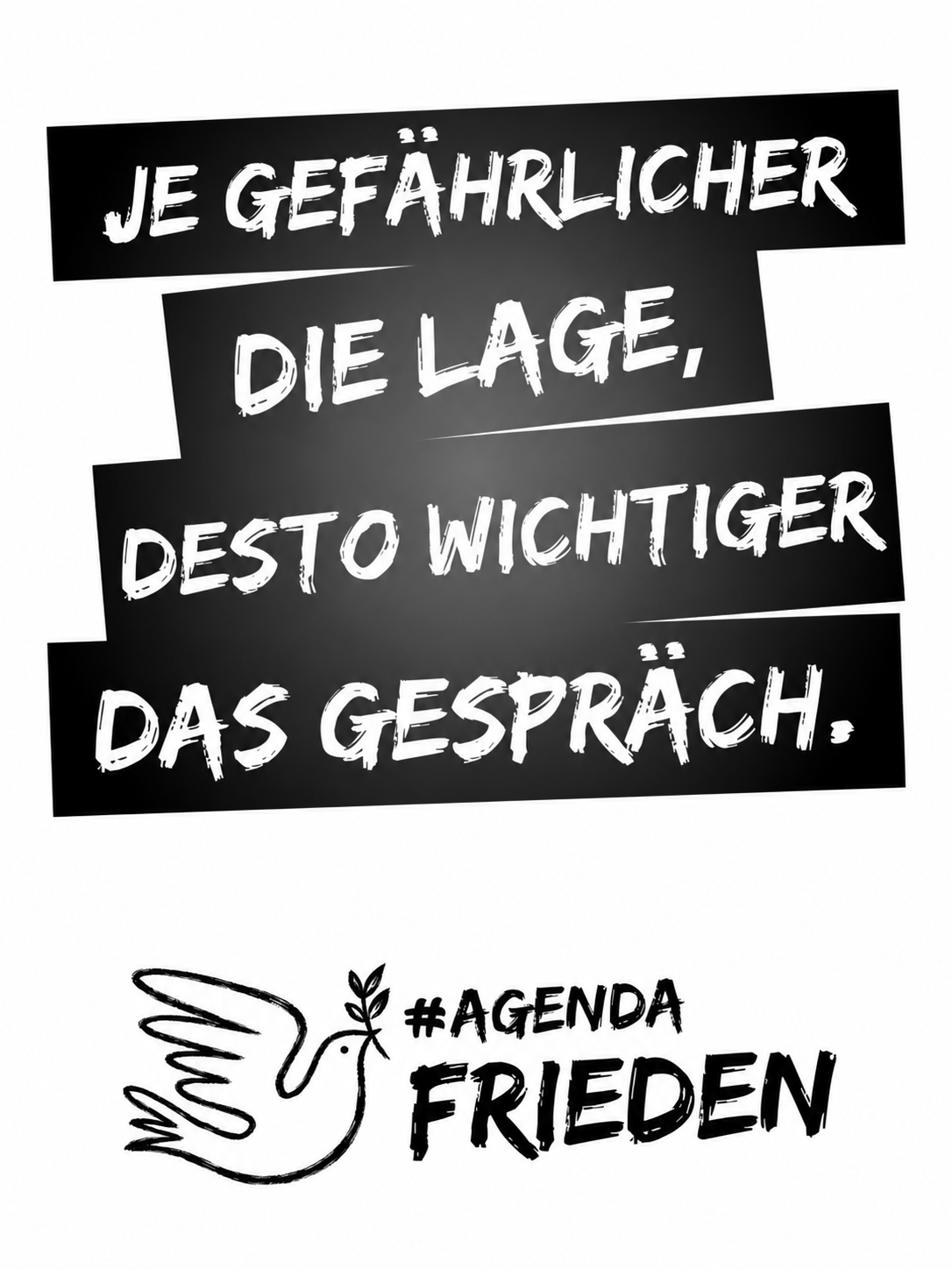Schild: Je gefährlicher die Lage, desto wichtiger das Gespräch