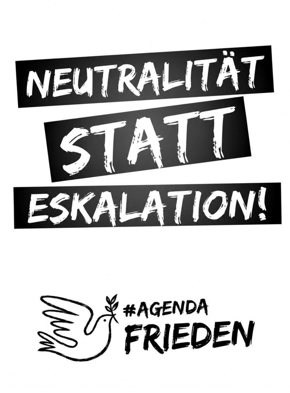 Schild: Neutralität statt Eskalation